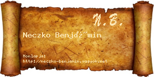 Neczko Benjámin névjegykártya